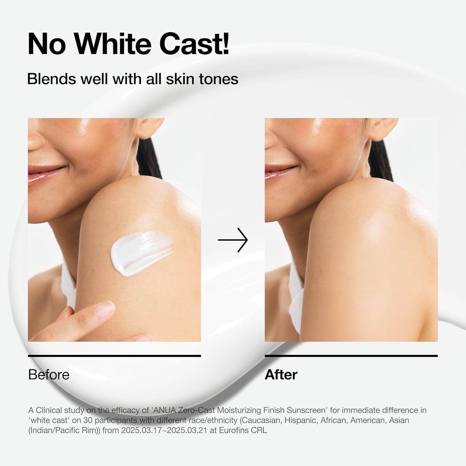 واقي الشمس ANUA Zero Cast Moisturizing Finish بعامل حماية SPF 50+ PA++++ سعة 50 مل